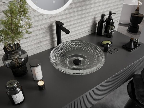 Mexen Heba стъклена мивка за плот 45 x 45 см, прозрачна - 24064500