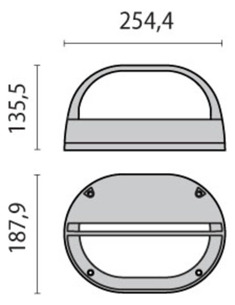 Външно стенно осветление Eko със сив капак