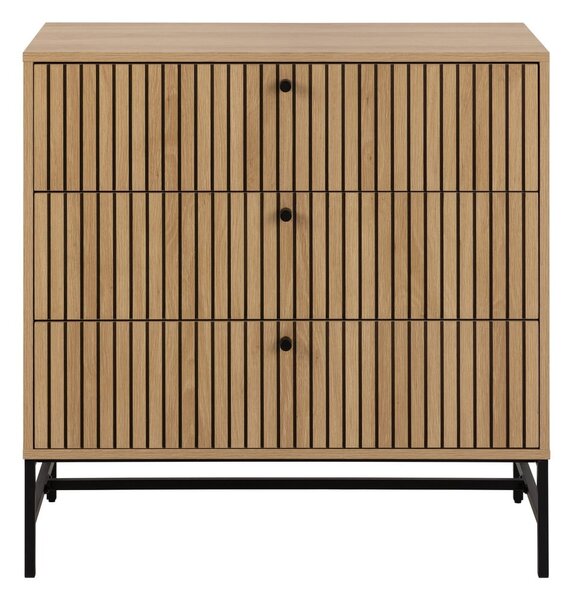 Скрин от дъбов декор в естествен цвят 81x80x40 cm Albany – Actona