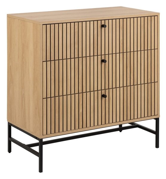 Скрин от дъбов декор в естествен цвят 81x80x40 cm Albany – Actona