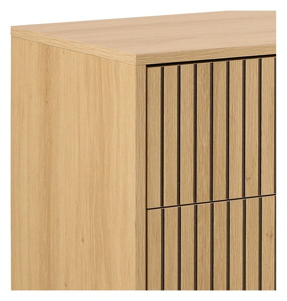 Скрин от дъбов декор в естествен цвят 158x80x40 cm Albany – Actona