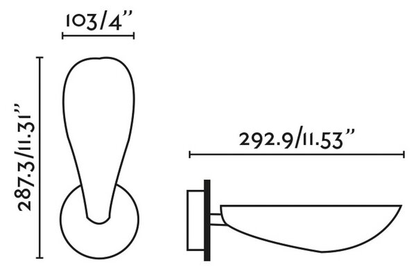 Стенно осветление Liggera, черно, стомана, ширина 10,3 cm