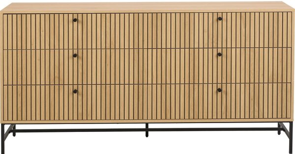 Скрин от дъбов декор в естествен цвят 158x80x40 cm Albany – Actona