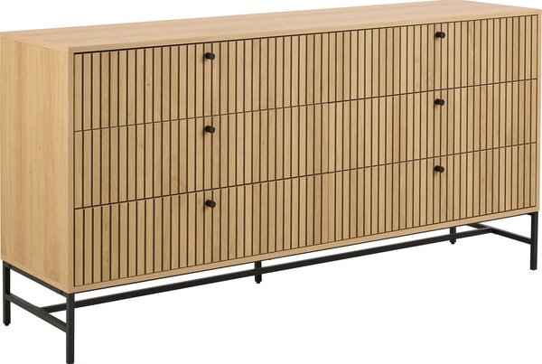 Скрин от дъбов декор в естествен цвят 158x80x40 cm Albany – Actona