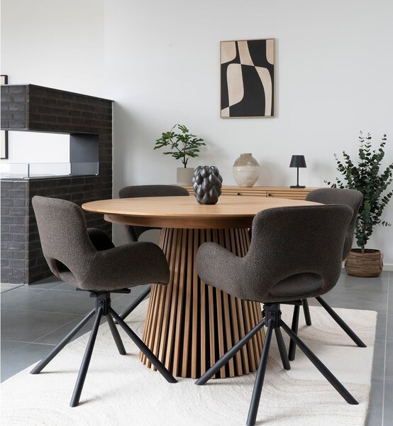 Кръгла сгъваема трапезна маса с дъбов плот ø 120 cm Osaka – House Nordic