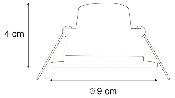 Комплект от 6 бели вградени лунички с LED димиране до топло 7W IP65 - Blanca