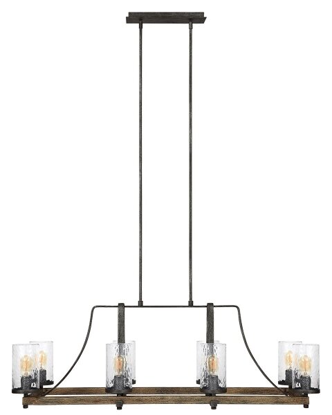 Quintiesse QN-ANGELO8-ISLE - Полилей на тръба ANGELO, 8×E27, макс. 60 W, 230 V, декор дъб