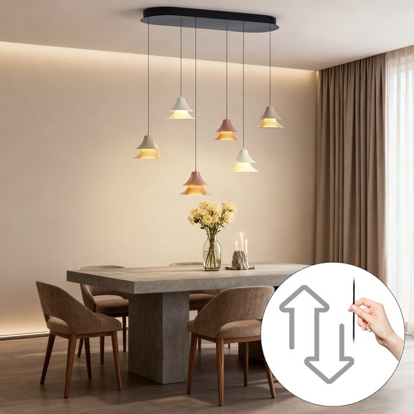 Висяща лампа многоцветна с LED димируема 6-лампи Easylift - Witch