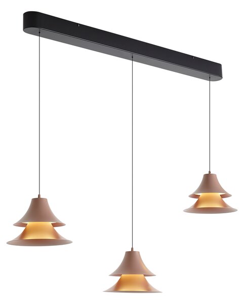 Висяща лампа черна с мока, включваща LED 3-степенно димиране 3 светлини Easylift - Witch