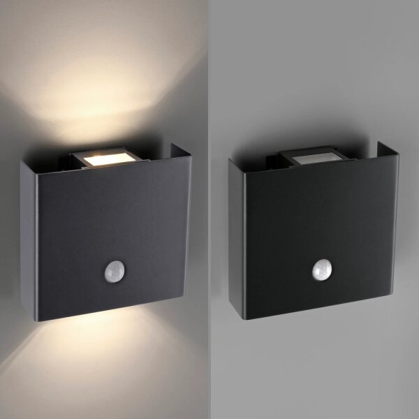 JUST LIGHT. 19471-18 - LED външно осветително тяло с датчик 2xLED/1,25W/3,7V 440