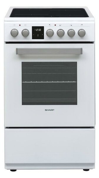 Готварска печка Sharp KF-56FVDT22WMK-EU, клас A, 50л. обем, 4 нагревателни зони, 8 функции, бяла