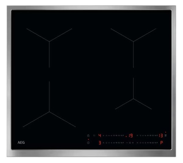 Индукционен плот за вграждане AEG TO64IA0FXB, 4 нагревателни зони, OptiHeat, PowerBoost, черно-сив