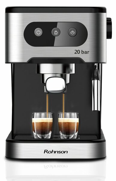 Кафемашина еспресо Rohnson R-98023, 1350 W, 20bar, 1.5 l. обем на резервоара за вода, черна