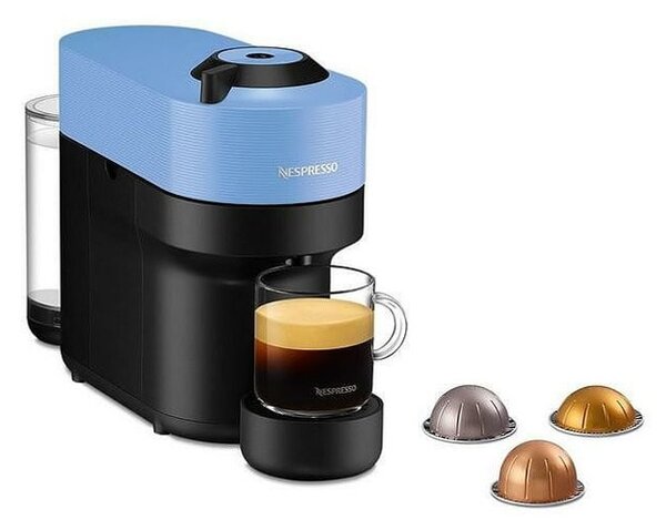 Кафемашина на капсули NESPRESSO VERTUO POP, 1500W, енергиен клас А+, 5 дължини на кафето, 30 мин. време за загряване, синя