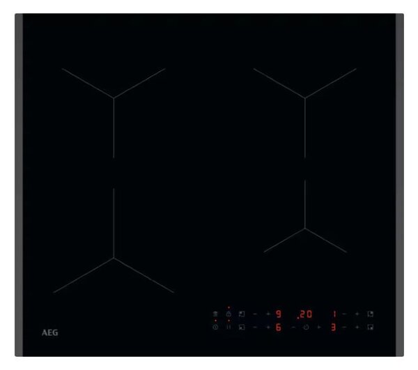Индукционен плот за вграждане AEG TN64IA00FB, 4 нагревателни зони, Hob2Hood и PowerBoost функции, черен