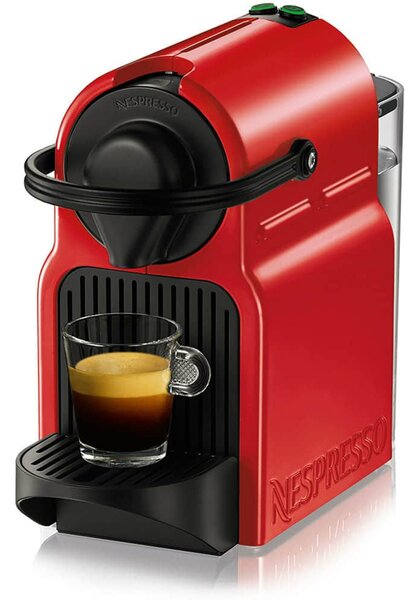 Кафемашина на капсули Nespresso Inissia Red, 1260W, 0.7л. резервоар, 19 бара, автоматично изключване след 9 минути, червена