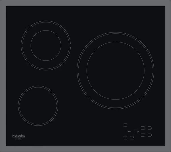 Плот за вграждане Hotpoint-Ariston HR 603 X/1, 3 нагревателни зони, сензорно управление, черен