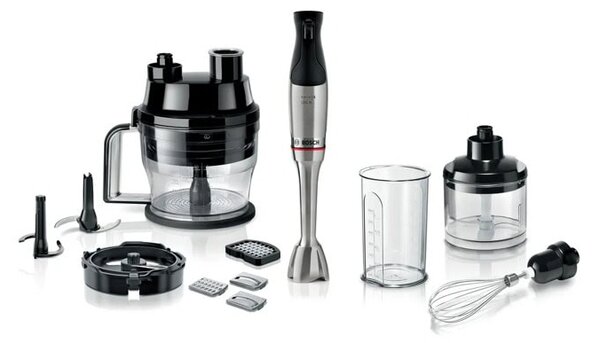 Пасатор Bosch MSM6M8X1, с кана, чопър и бъркалка, 1200W, 600ml обем на каната, инокс