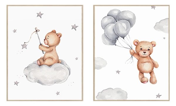 Детски картини в комплект 2 бр. 30x40 cm Teddy Bears – knor