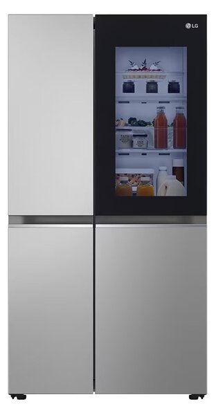 Хладилник с фризер LG GSVV80PYLL, клас E, 655л. общ обем, свободностоящ, 352kWh/годишно разход на енергия, LinearCooling, DoorCooling+, FRESHBalancer, инокс