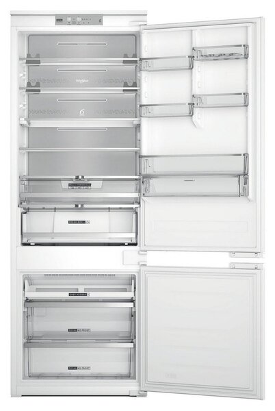 Хладилник с фризер Whirlpool WH SP70 T241 P, клас E, 394 л. общ обем, за вграждане, 257 kWh/годишно, No Frost, бял