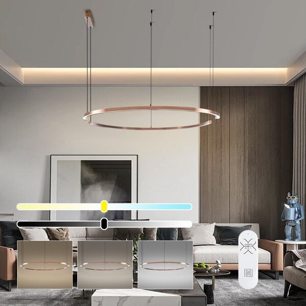 Immax NEO 07328L - LED димируем полилей на кабел FINO 72W/230V 120 cm розово злато Tuya+дистанционно управление