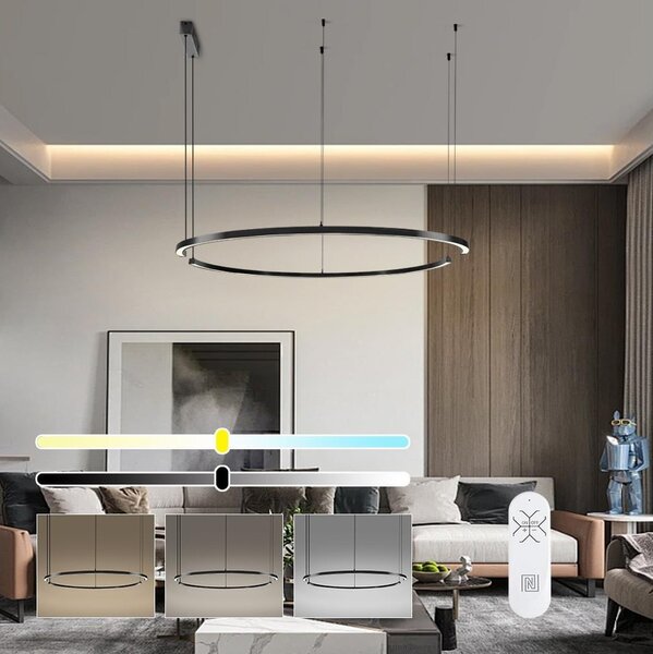 Immax NEO 07329L - LED димируема висяща лампа на кабел FINO 72W/230V 120 см черна Tuya+ДУ