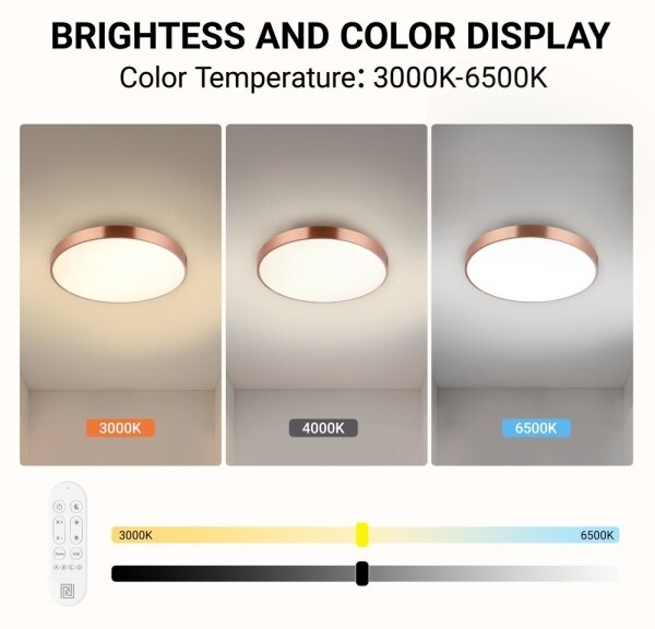 Immax NEO 07321L-LED димируемо таванно осветително тяло NEO LITE SEMPLICI 36W/230V Ø40 см меден цвят + дистанционно управление