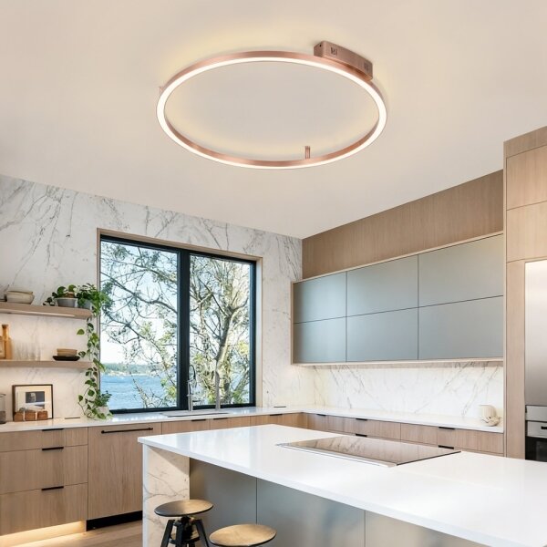 Immax NEO 07326-80C-LED Димируемо таванно осветително тяло FINO LED/55W/230V 80 см Tuya розово злато + дистанционно управление