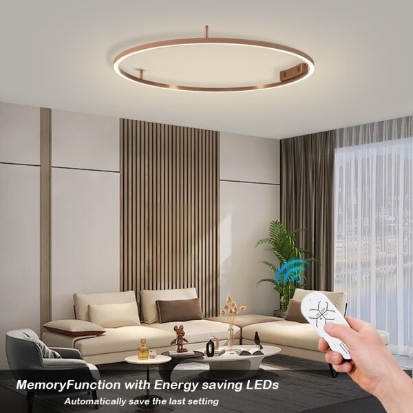 Immax NEO 07326-80C-LED Димируемо таванно осветително тяло FINO LED/55W/230V 80 см Tuya розово злато + дистанционно управление