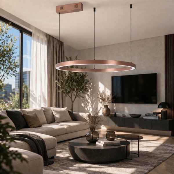 Immax NEO 07327L - LED полилей с функция за димиране на кабел FINO 55W/230V 80 cm розово злато Tuya+дистанционно управление