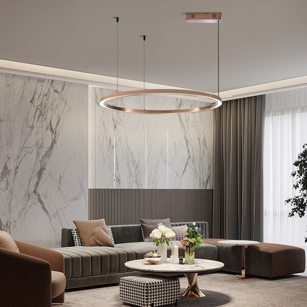Immax NEO 07327L - LED полилей с функция за димиране на кабел FINO 55W/230V 80 cm розово злато Tuya+дистанционно управление