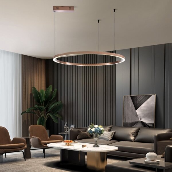 Immax NEO 07327L - LED полилей с функция за димиране на кабел FINO 55W/230V 80 cm розово злато Tuya+дистанционно управление