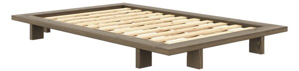 Кафяво единично легло от масивен бор с включена подматрачна рамка 120x200 cm Japan – Karup Design