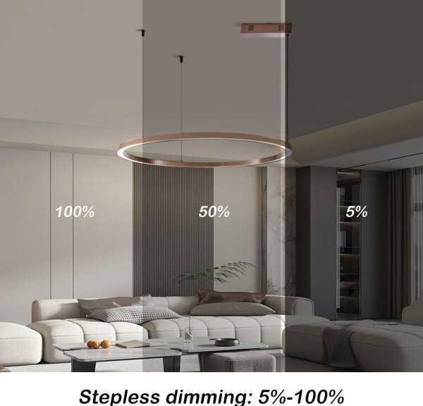 Immax NEO 07327L - LED полилей с функция за димиране на кабел FINO 55W/230V 80 cm розово злато Tuya+дистанционно управление