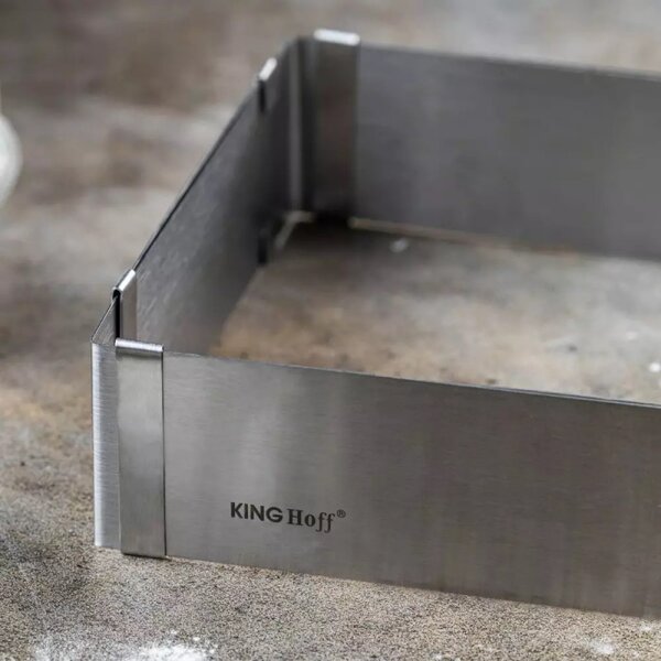 Форма за печене Kinghoff KH 1906, Регулируема 15.5-28 см, Неръждаема стомана, Сребрист