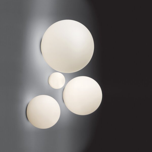 Artemide Dioscuri стенна лампа, IP44, Ø 14 cm, Затъмняване, Бял, Коридор, Стъкло, Дизайн, Глобус