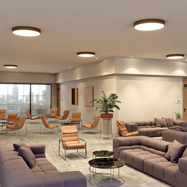 Arcchio LED лампа за таван Noabelle, Ø 80 cm, черна, метал, Затъмняване, Черен, Кухня, Метал, Модерен