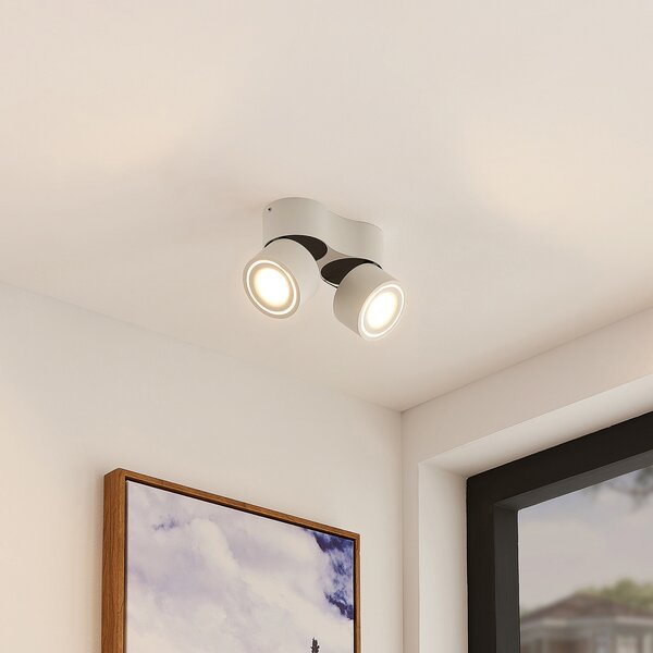 Arcchio LED тавански прожектор Rotari, бял, 2-крилен, 1362lm, Затъмняване, Бял, Коридор, Алуминий, Модерен