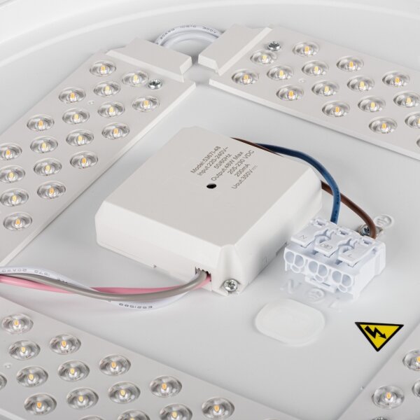 Kanlux 46281-LED Осветително тяло LIXAN с възможност за димиране 47W/230V 3000-6500K диам. 38,6 cm бяло/черно + дистанционно управление
