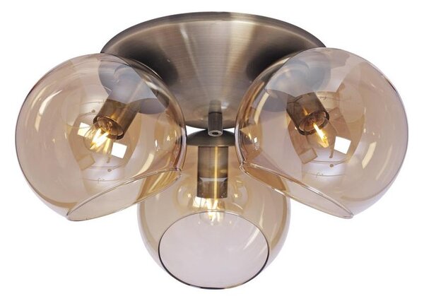Cottex P2423AA - Плафон CAPELLA 3xE14/40W/230V Ø 37 см димчато/кафяво