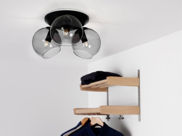 Cottex P2423SVG - плафон CAPELLA 3xE14/40W/230V Ø 37 см опушено/черно
