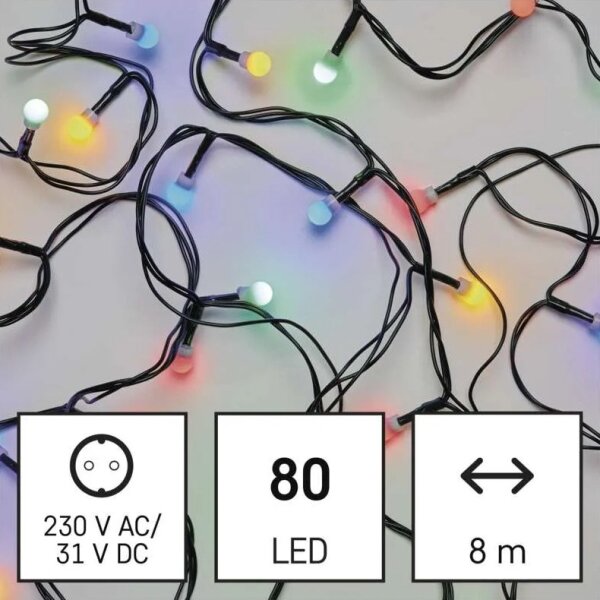 LED Външен гирлянд 80xLED/8 функции 13m многоцветен IP44