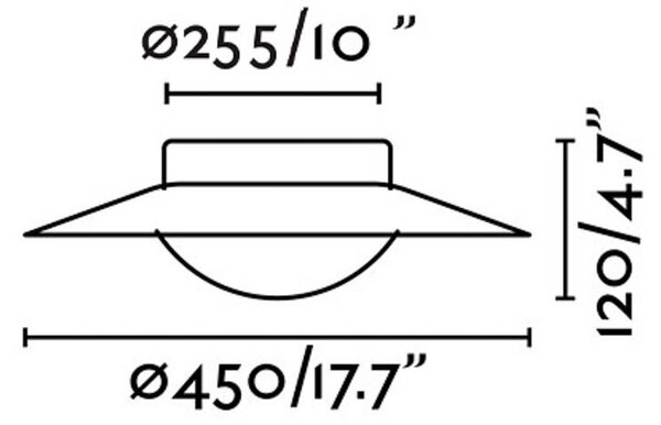 LED лампа за стена Side 450, черно/златно, стомана/стъкло, Ø 45 cm