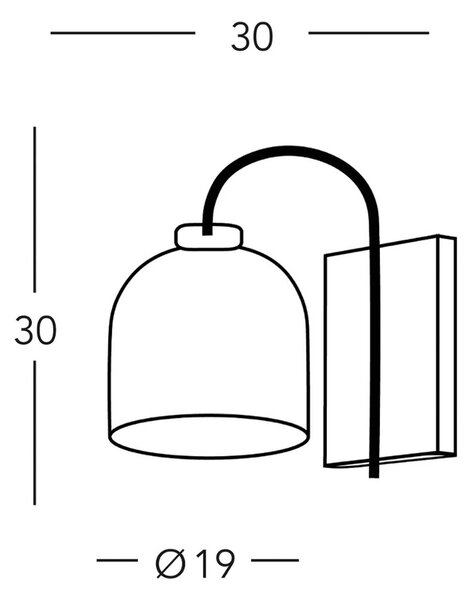 KOLARZ Стенна лампа Chalet, ширина 19 cm, бяло/кафяво, стъкло/дърво