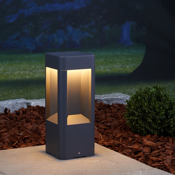 Lucande LED лампа за пиедестал Annika, антрацит, метал, 30 cm, Черен, Метал, Модерен
