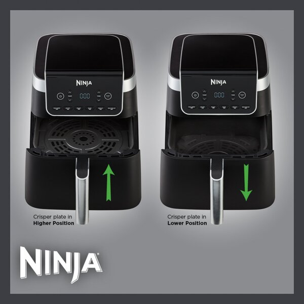 Фритюрник с горещ въздух Ninja Max Pro AF180EU, 2000W, 6.2 л, 1.2 кг, 40-240C, 6 програми, Черен