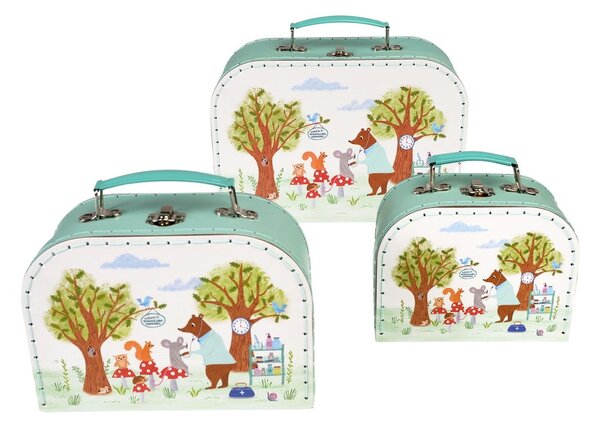 Картонени детски органайзери за играчки в комплект 3 бр. 21x28x8 cm Woodland Friends – Rex London