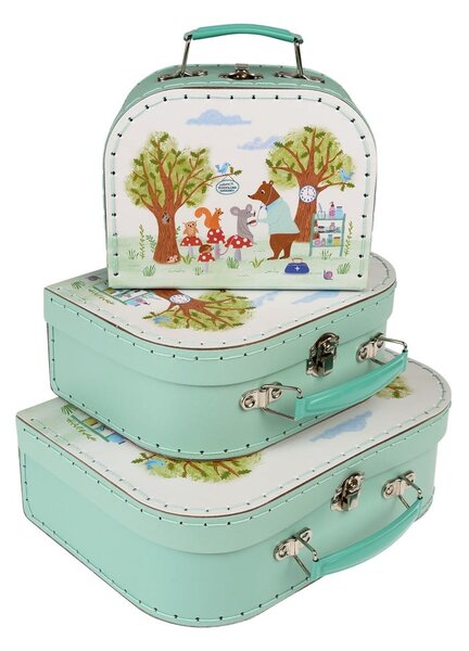 Картонени детски органайзери за играчки в комплект 3 бр. 21x28x8 cm Woodland Friends – Rex London