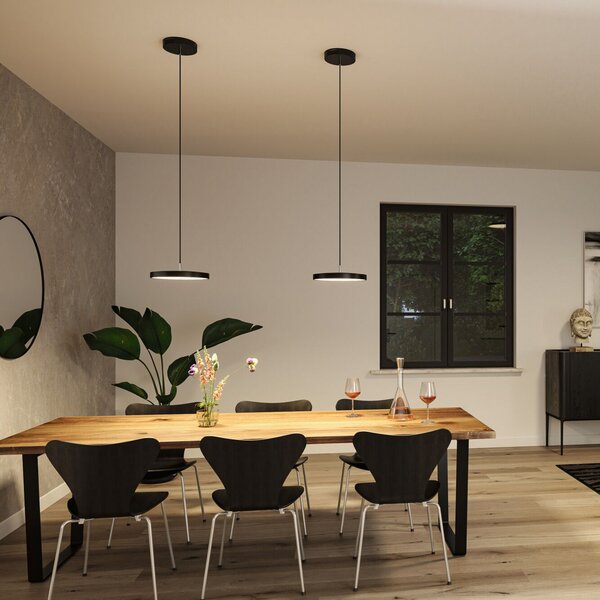 Paulmann Hildor LED висяща лампа, Zigbee, черна, Затъмняване, Черен, Дневна/трапезария, Метал, Модерен